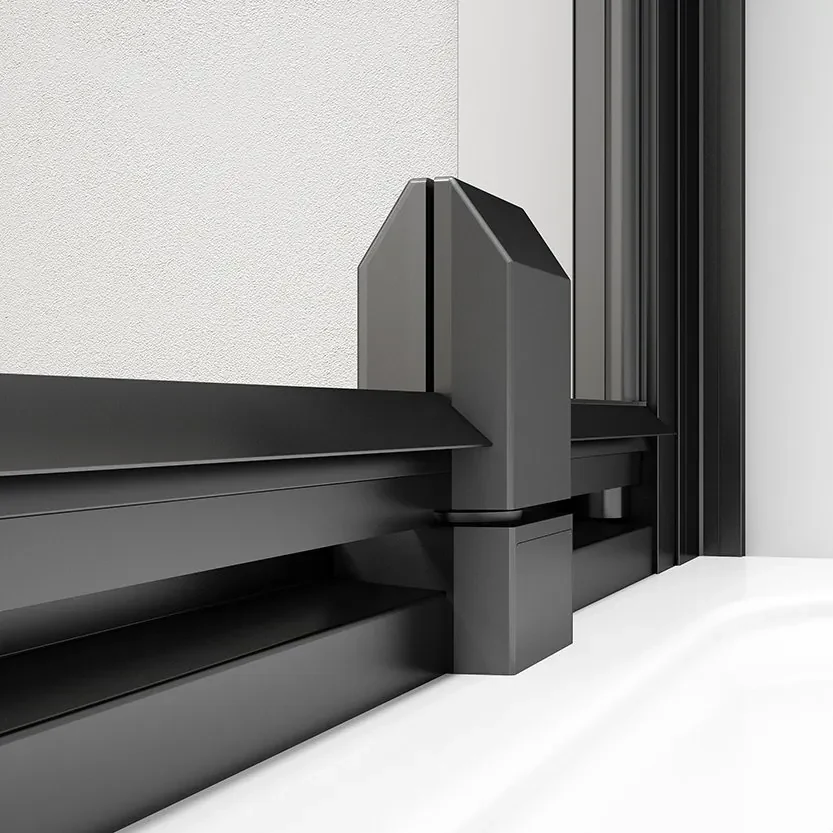 Polysan Easy Black douche draaideur helder glas 90x190cm zwart mat