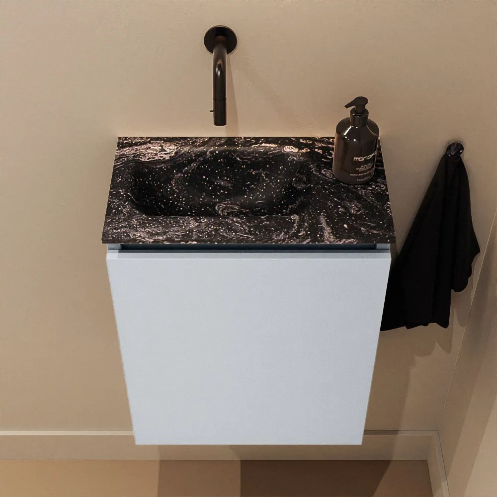 Mondiaz Ture DLux toiletmeubel 40cm clay met wastafel lava links zonder kraangat