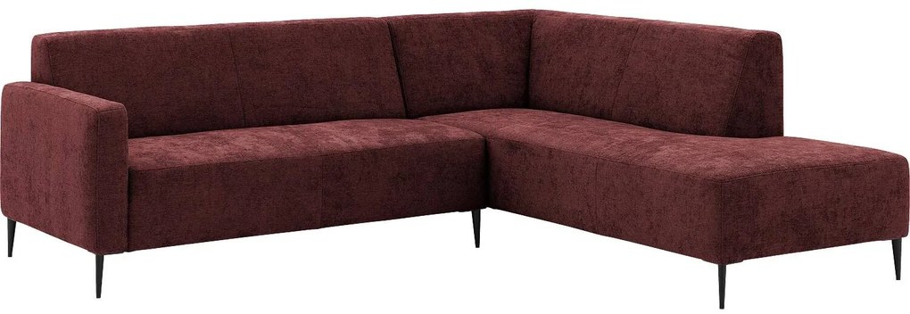 Goossens Zitmeubel Key West rood, stof, 2,5-zits, modern design met ligelement rechts