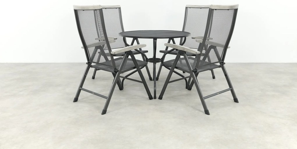 Balero ronde verstelbare bistroset strekmetaal Ø90 cm. - Antraciet