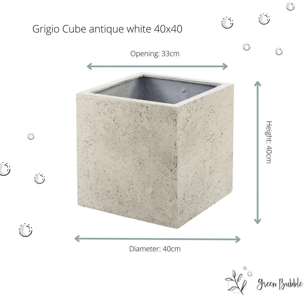 Pot Grigio Cube Antique White