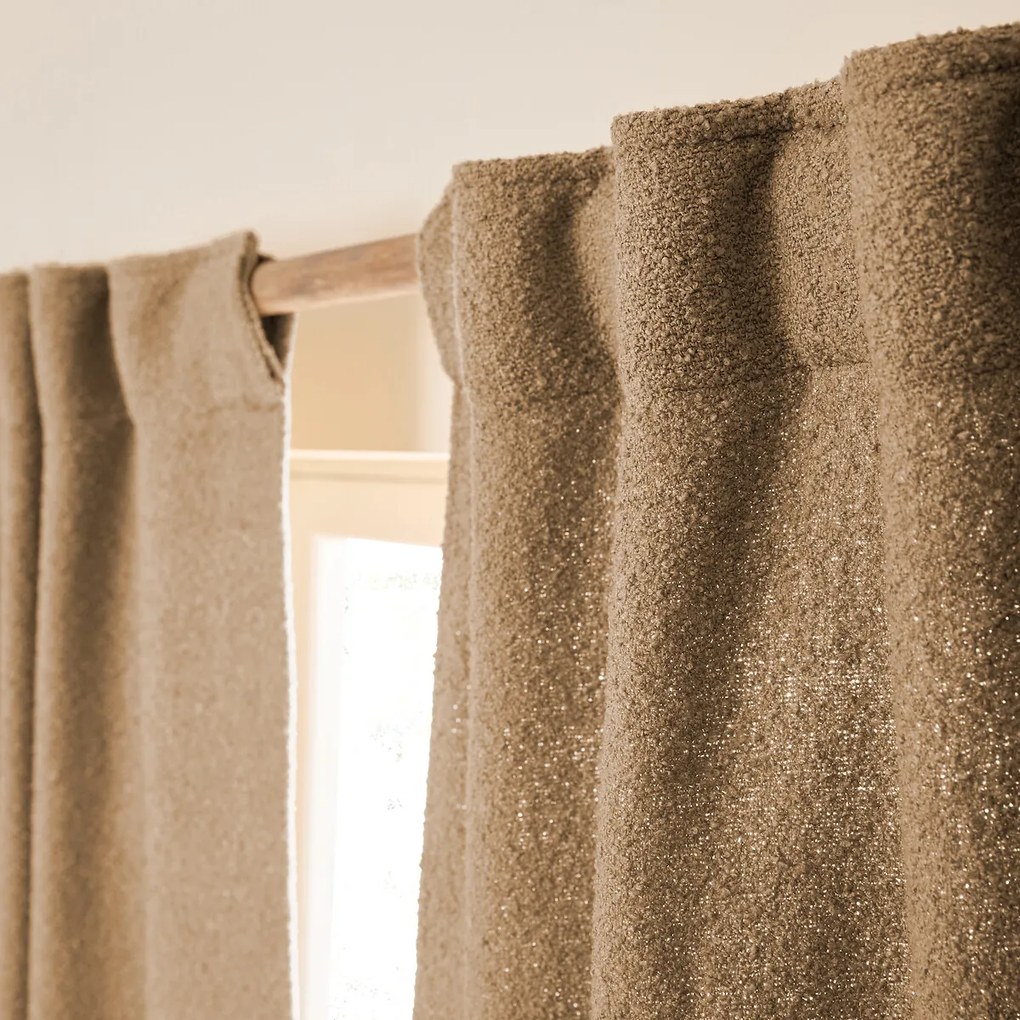 Bouclé gordijn, verborgen patjes, Belvini