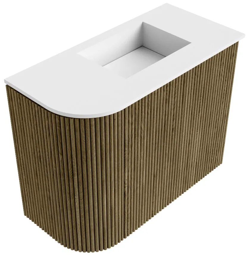Mondiaz Joya 50cm toiletmeubel ronding links dusk met wastafel faye rechts zonder kraangat talc