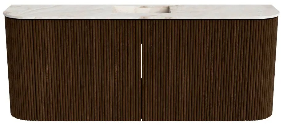 Mondiaz Joya DLux 105cm toiletmeubel ronding links/rechts walnut met wastafel faye midden zonder kraangat frappe