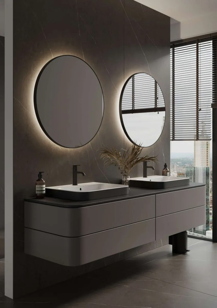 Martens Design Toronto spiegel met LED verlichting, spiegelverwarming en sensor 120cm mat zwart