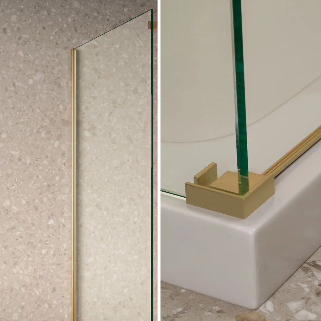 Saniclear Supreme profielset voor zijwand geborsteld messing