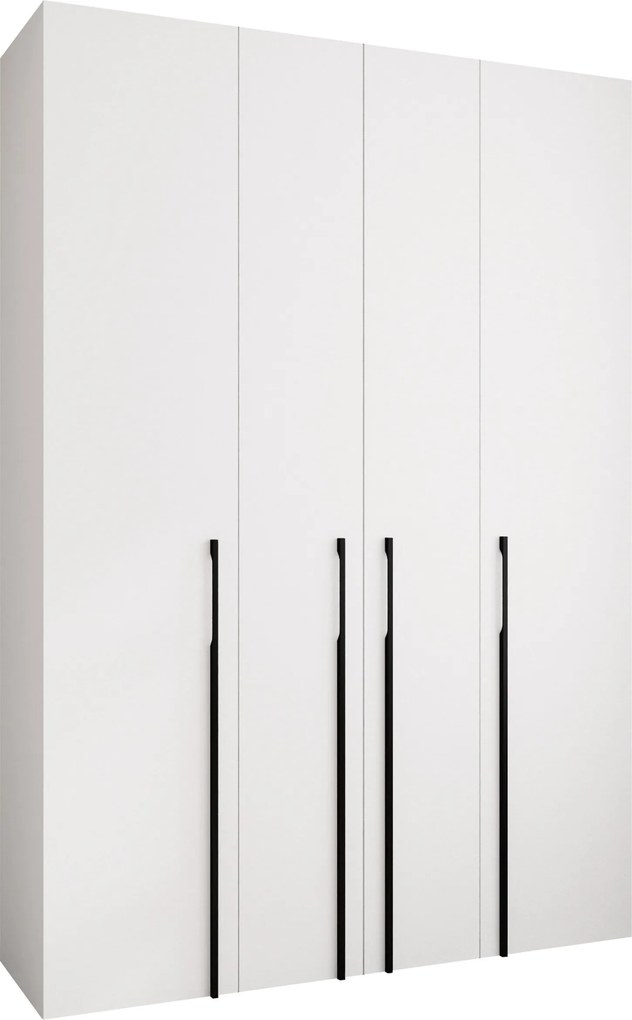 Kledingkast Hartford 570, Wit, Zwart, 246x170x42cm, Kledingkast deuren: Met scharnieren, Aantal planken: 12, Aantal planken: 12