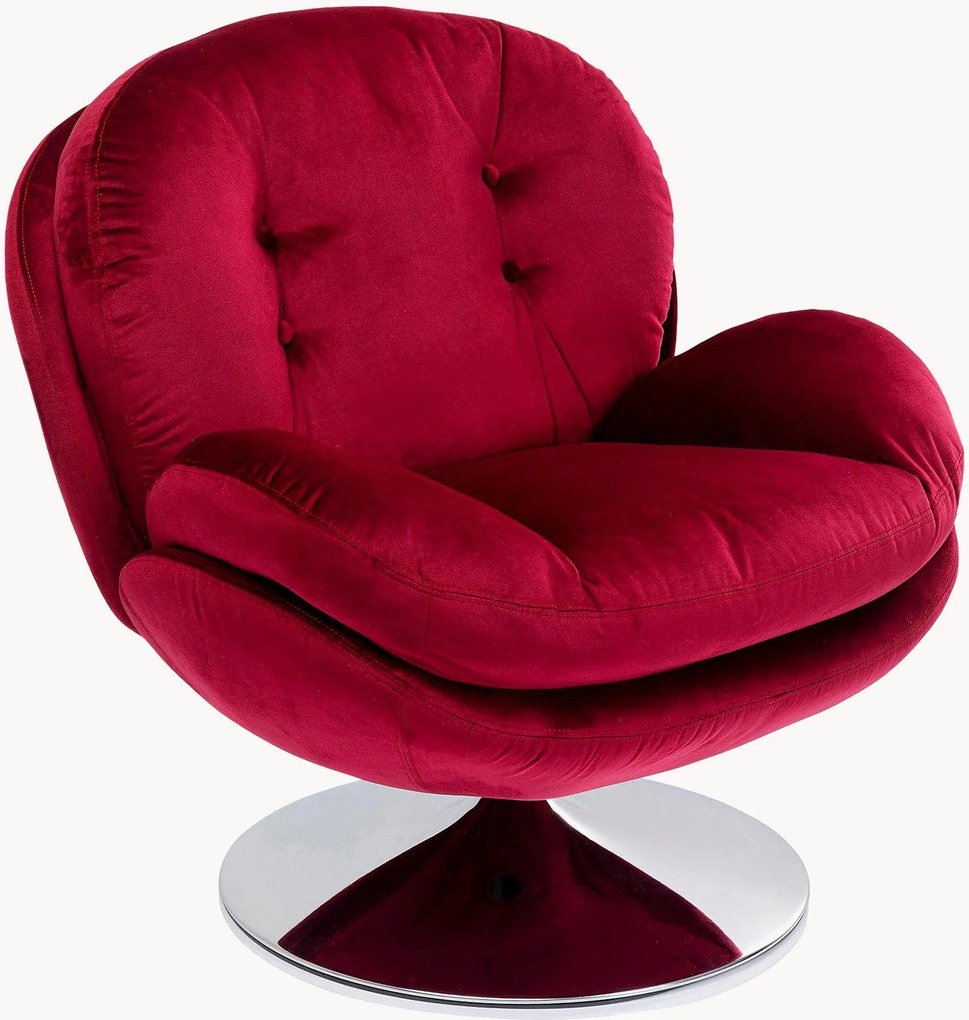 Draaibare fluwelen loungefauteuil Cosy