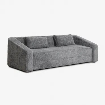 Dalila 3-zits Slaapbank In Boucléstof Bouclé Gris Antracita - Sklum