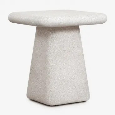 Vierkante Bijzettafel 45x45 Cm In Cement Maelis Lichtgrijs - Sklum