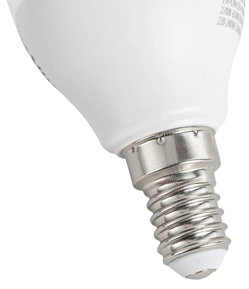 Set van 5 Smart E14 LED lampen G45 opaal RGBW 4.9W 470 lm 2700-6500K