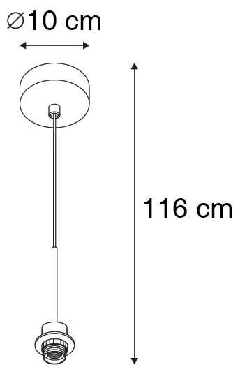 Moderne hanglamp brons met zwarte kabel - Combi 1 Modern rond Binnenverlichting Lamp