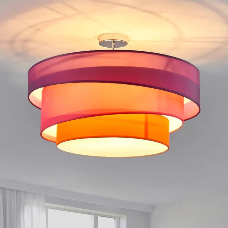 Driekleurige plafondlamp Melia in paars & roze - lampen-24