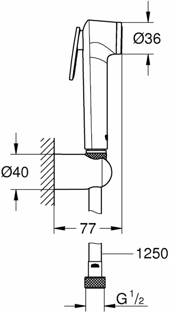 Grohe Tempesta Badset met f 30 trigger handdouche+slang 125cm Chroom