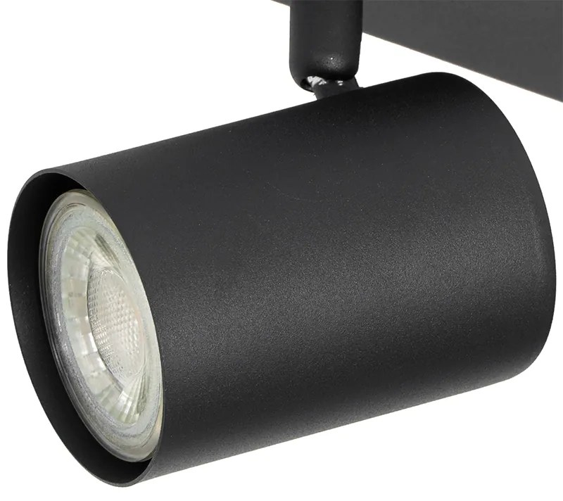 Moderne plafondlamp zwart 3-lichts verstelbaar rechthoekig - Jeana