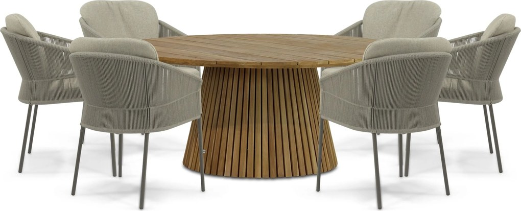 Tuinset 6 personen  Rope Taupe 4 Seasons Outdoor Florence/Fungo