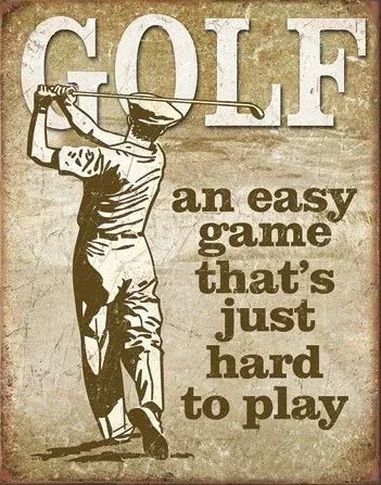 Metalen wandbord Golf - Easy Game, (31.5 x 40 cm)