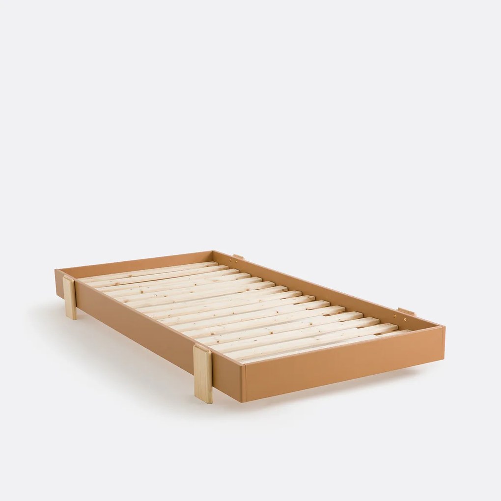 Bed met boxspring, stapelbaar, massief grenen, PYLA