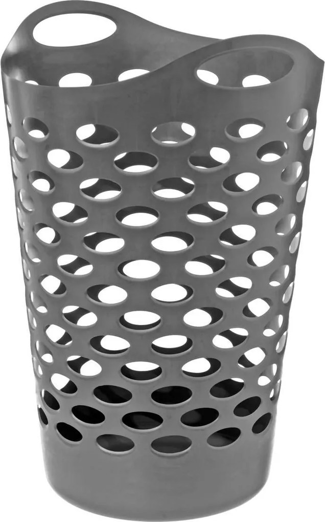 5Five Flexibele Wasmand/Opbergmand - Rond - Grijs - 60 liter - Diameter 41 x H66 cm