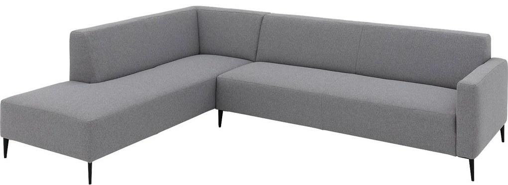 Goossens  Key West grijs, stof, 3-zits, modern design met ligelement links