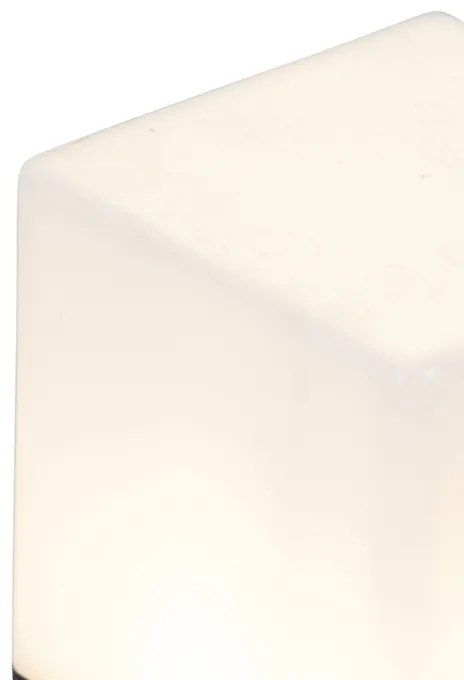 Staande buitenlamp zwart met opaal witte kap 30 cm - Denmark Modern E27 IP44 Buitenverlichting