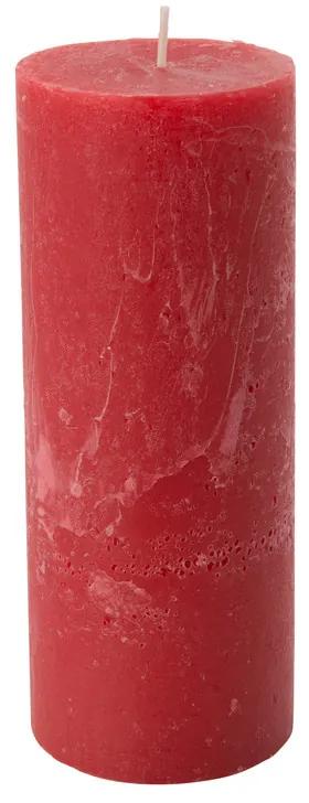 Rustieke kaars - rood - 7x18 cm