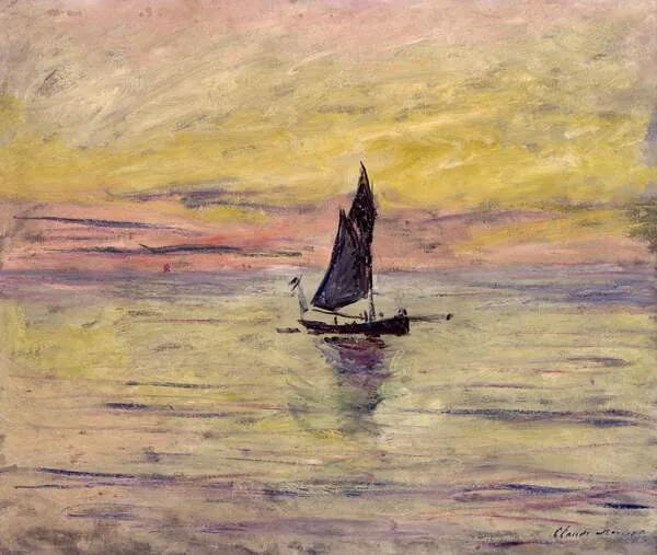Monet, Claude - Kunstdruk The Sailing Boat, Evening Effect, 1885, (40 x 35 cm)