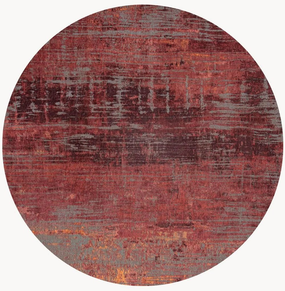 Rond jacquard in- & outdoor vloerkleed Streaks, wasbaar