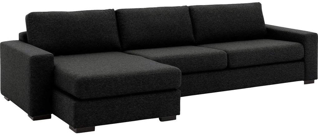 Goossens   antraciet, stof, 3-zits, stijlvol landelijk