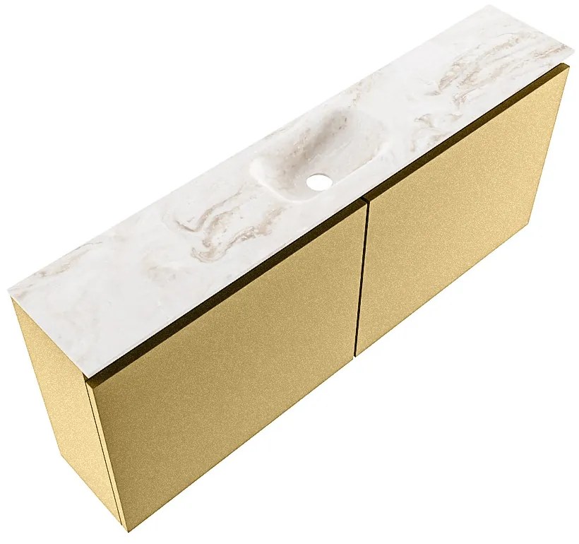 Mondiaz Ture DLux toiletmeubel 120cm oro met wastafel frappe midden zonder kraangat