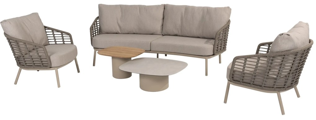 Puglia stoel bank loungeset 5 delig organic latte Taste 4SO