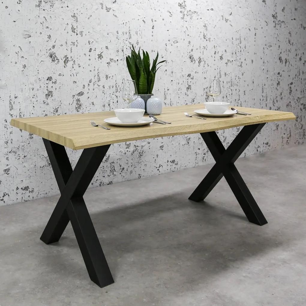 Dimehouse | Eettafel Jane lengte 90 cm x breedte 160 cm x hoogte 76 cm bruin, zwart eettafels mdf, staal meubels tafels