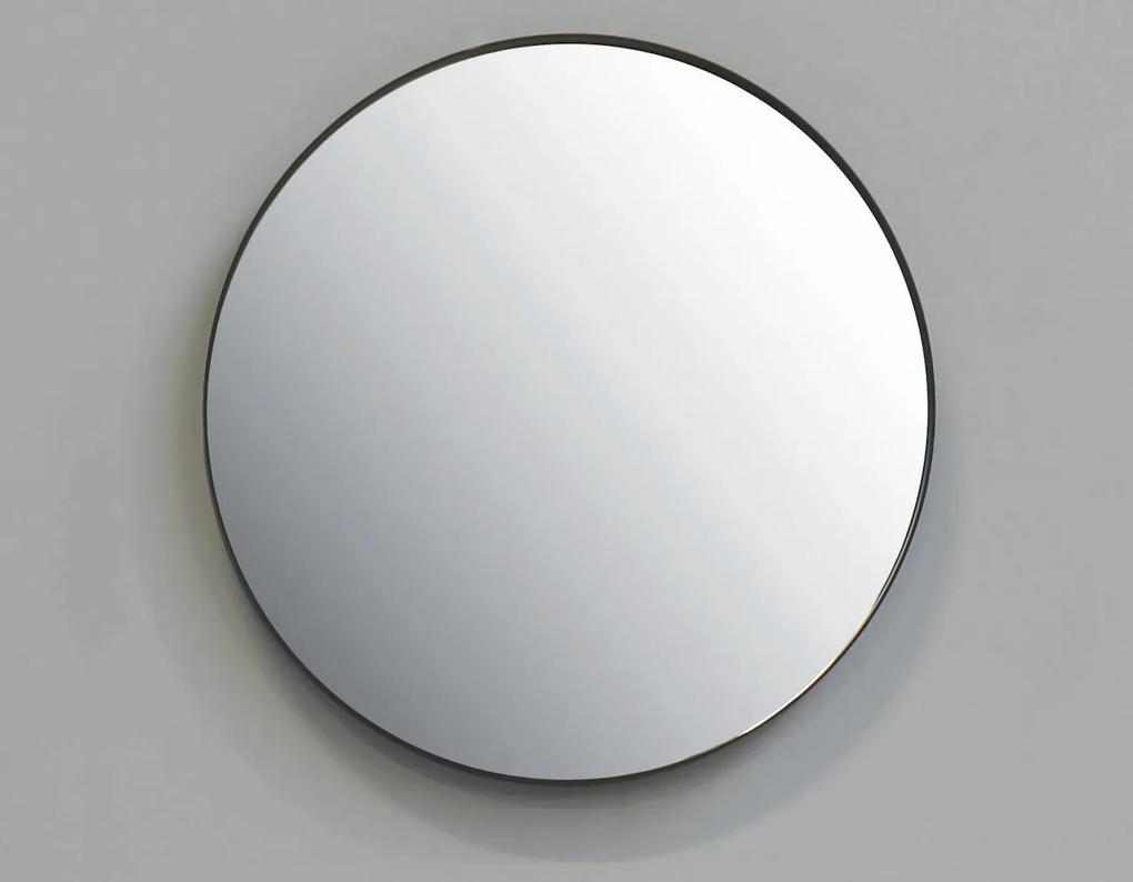 SP15 spiegel rond 60cm met kader mat zwart