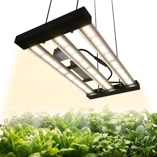 VEVOR LED-plantenlamp, dimbaar, 200 W, volledig spectrum 400-740 nm, 3000 K - 6500 K, voor kweektenten (60 x 60 cm) met traploze dimming, seriekoppeling voor maximaal 60 lampen, lichtbalken van aluminiumlegering.