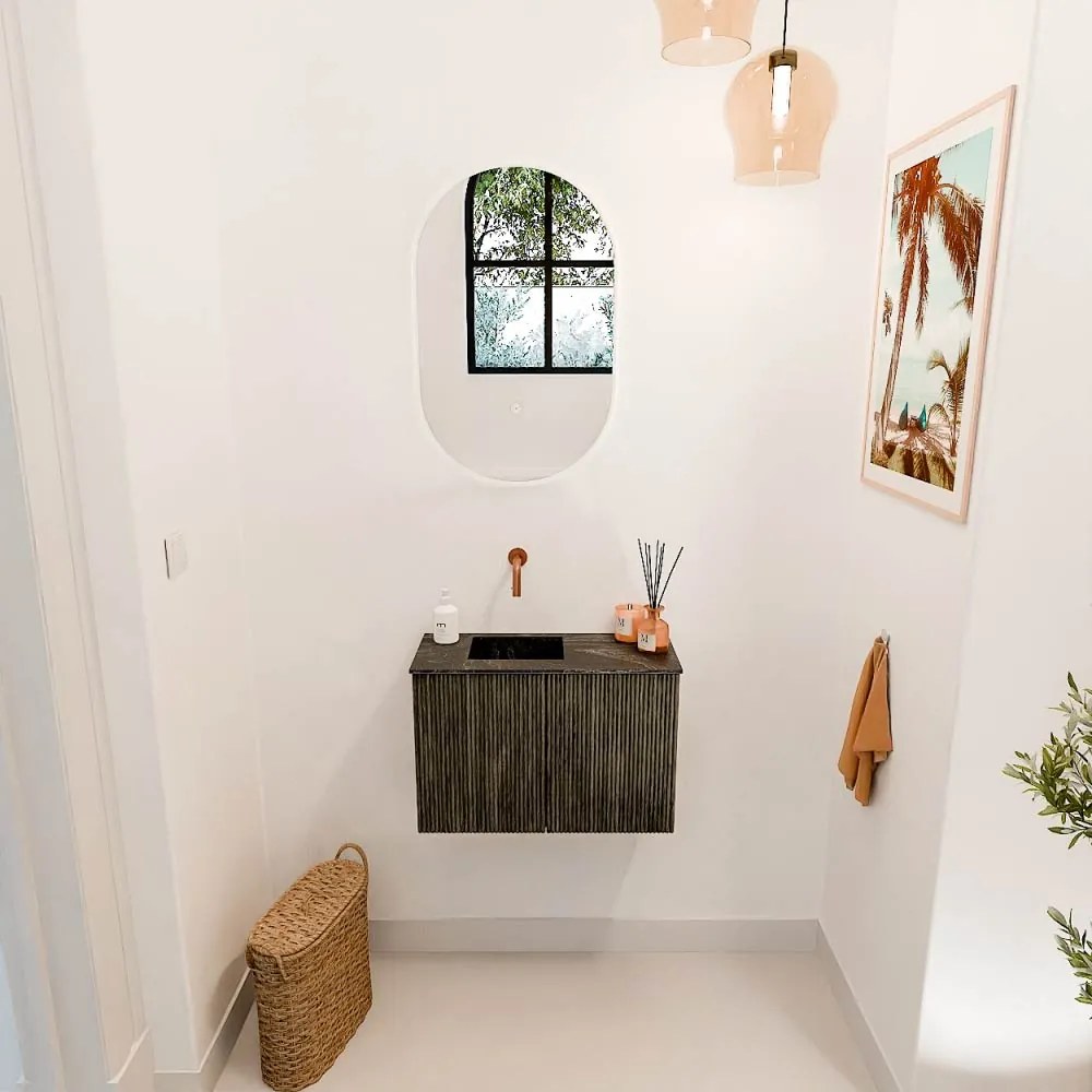 Mondiaz Joya DLux 60cm toiletmeubel shadow met wastafel faye links zonder kraangat lava