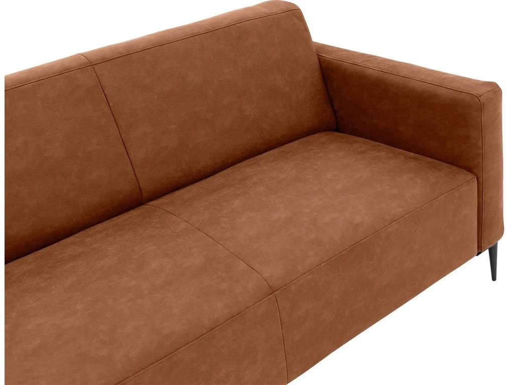 Goossens Key West cognac, micro leer, 2,5-zits, modern design