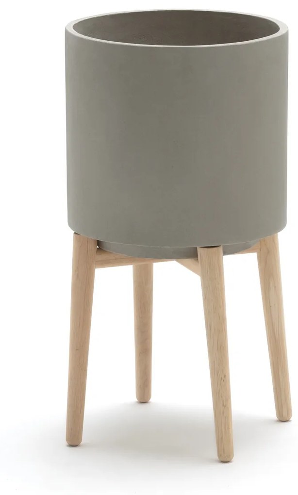 Bloempot op poot in hevea,  H58,5cm, Florian