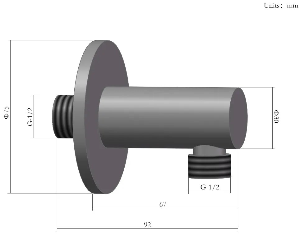 Saniclear Plus wand wateraansluiting verouderd ijzer - gunmetal