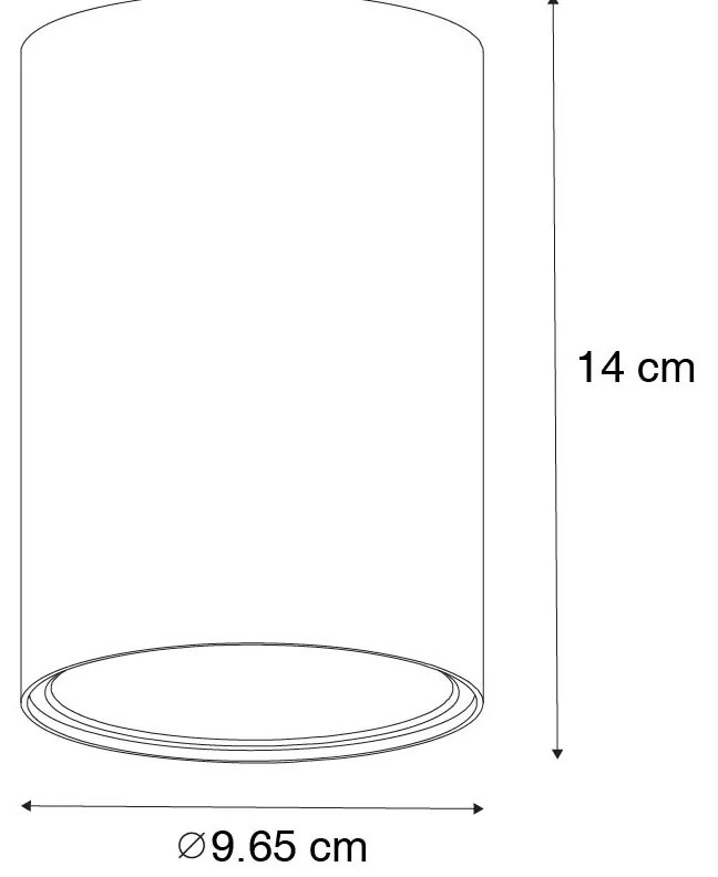 Moderne opbouwSpot / Opbouwspot / Plafondspot donkerbrons GU10 50mm - Deep Design GU10 cilinder / rond Binnenverlichting Lamp