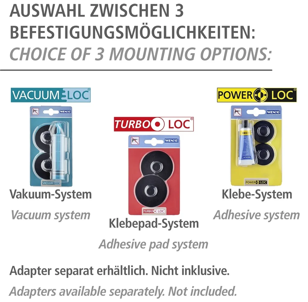 Wenko Classic Plus wandrek 2-laags zwart