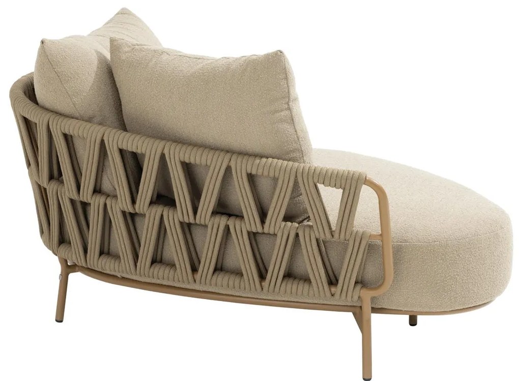 4 Seasons Outdoor Biarritz chaise loungebank amber Loungebank beige weerbestendig