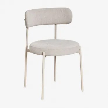 Set Van 2 Anisa Gestoffeerde Eetkamerstoelen Tapioca Beige & Gebroken Wit Chenille - Sklum