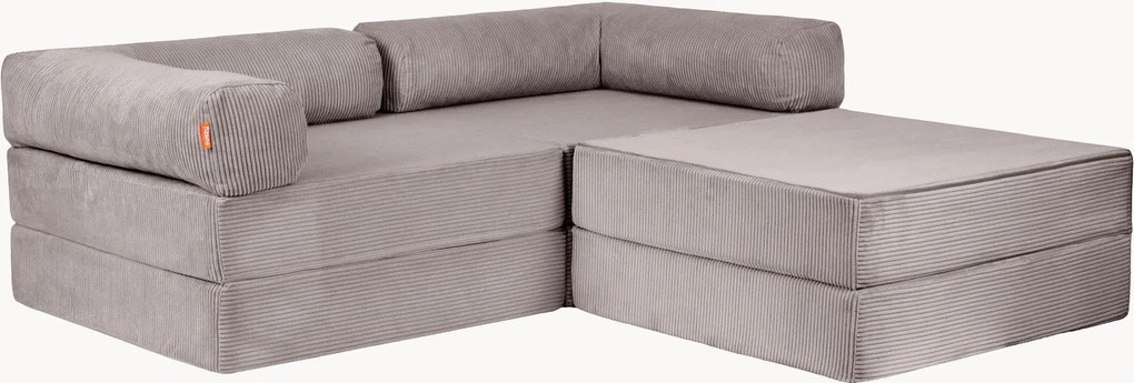 Modulaire ribfluwelen hoekbank Family Funzy