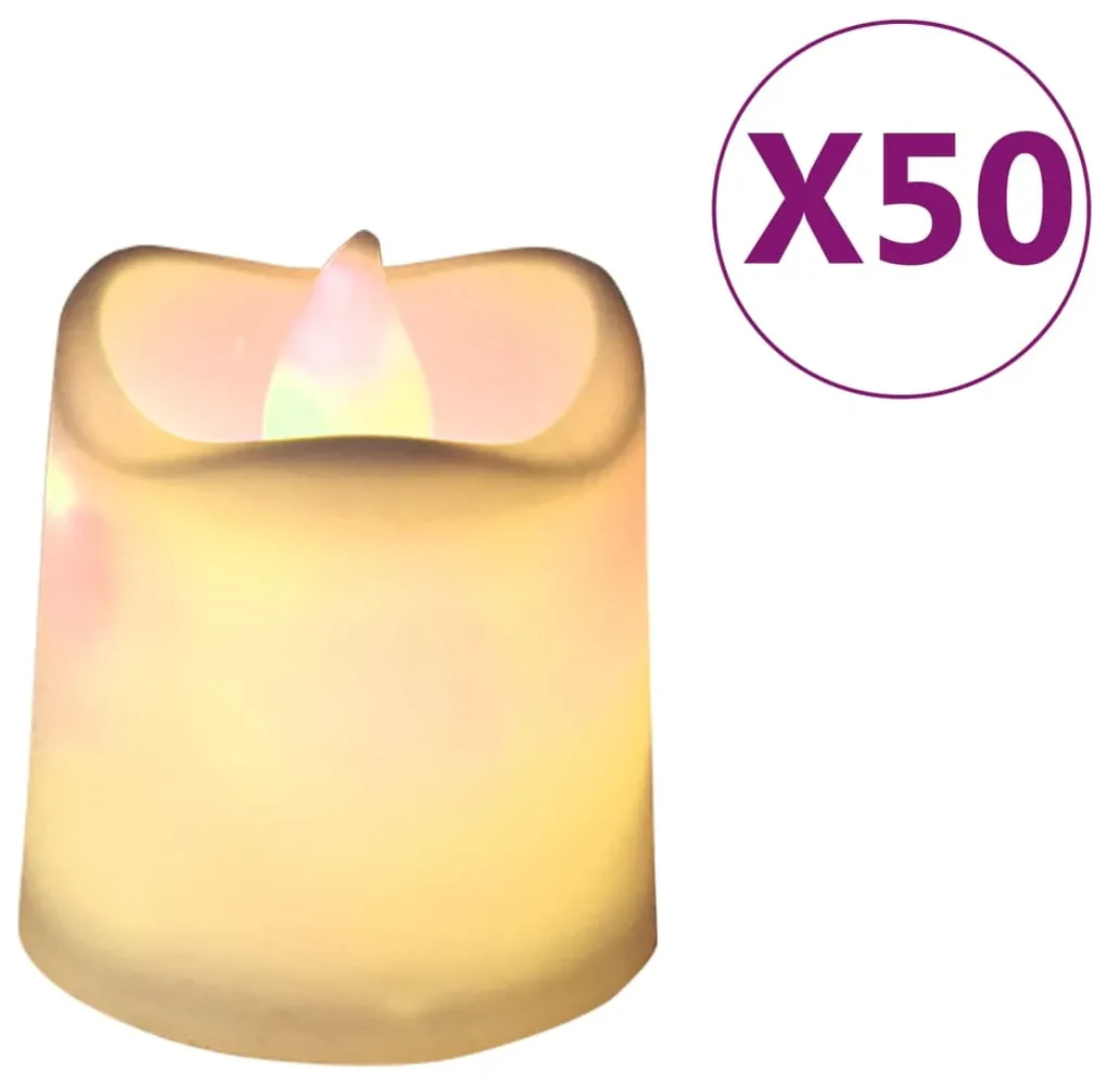 vidaXL Theelichtjes 50 st LED vlamloos elektrisch warmwit