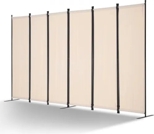 VEVOR Room Divider 6 Panelen Scherm 3110 x 1805 x 450 mm, Opvouwbaar Privacy Scherm & Draagbare Scheidingswand voor Ruimteverdeling, Vrijstaande Room Divider voor Kantoor Slaapkamer Studeerkamer, Beige