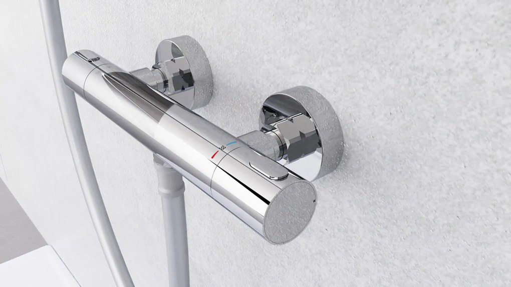 Schutte Los angeles thermostatische douchekraan chroom