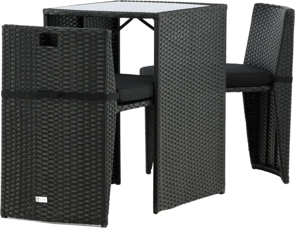The Outsider Barset - Niek  - Wicker - Zwart - Met Kussens - The Outsider