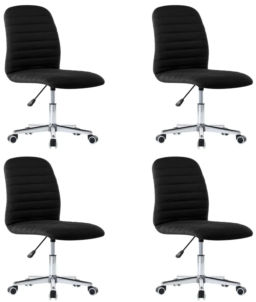 vidaXL Eetkamerstoelen 4 st stof zwart