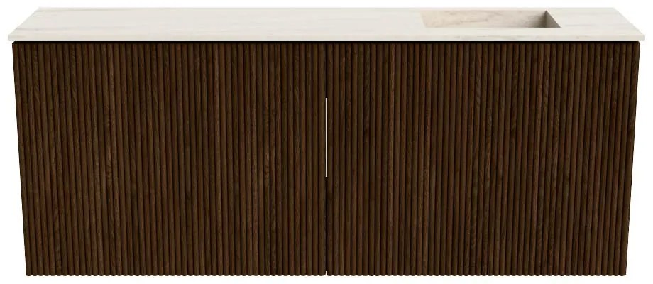 Mondiaz Joya DLux 100cm toiletmeubel walnut met wastafel faye rechts 1 kraangat meli