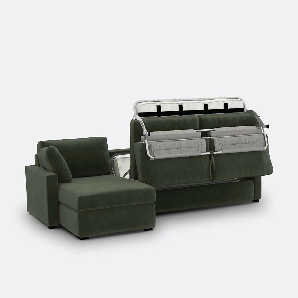 Hoekbank, omvormbaar, 4-zits, fluweel, Comfort Bultex®, TIMOR